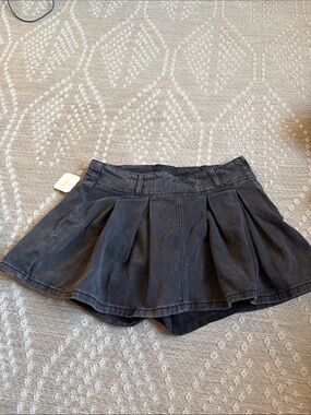 Altar'd State Dark Gray Pleated Mini Skirt